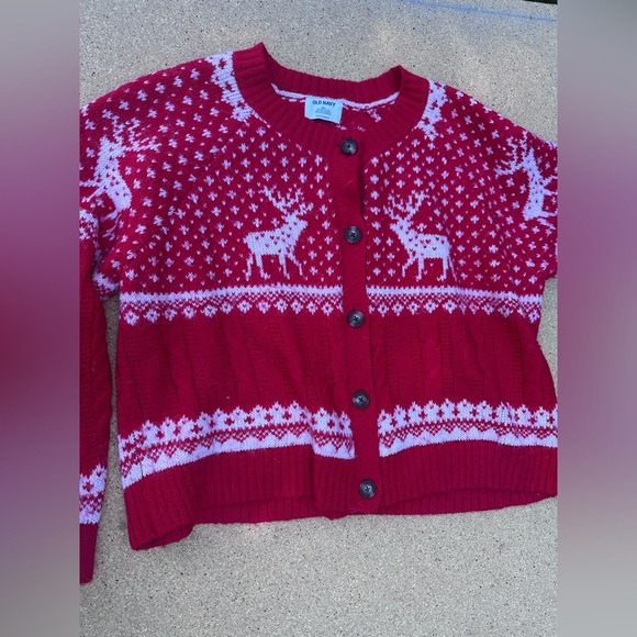 Old Navy Red and White Nordic Cardigan Sweater Christmas Size XXL - Picture 1 of 7